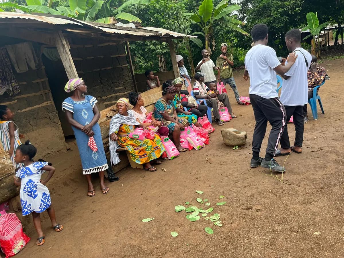 Visiting a rural community in Ghana to distribute essential supplies